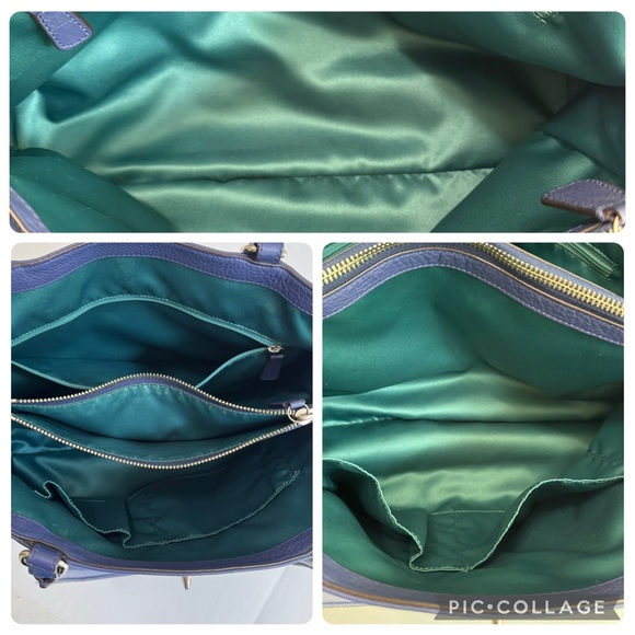 Coach Park Pebbled Leather Carryall Satchel F23280 French Blue - Picture 10 of 17